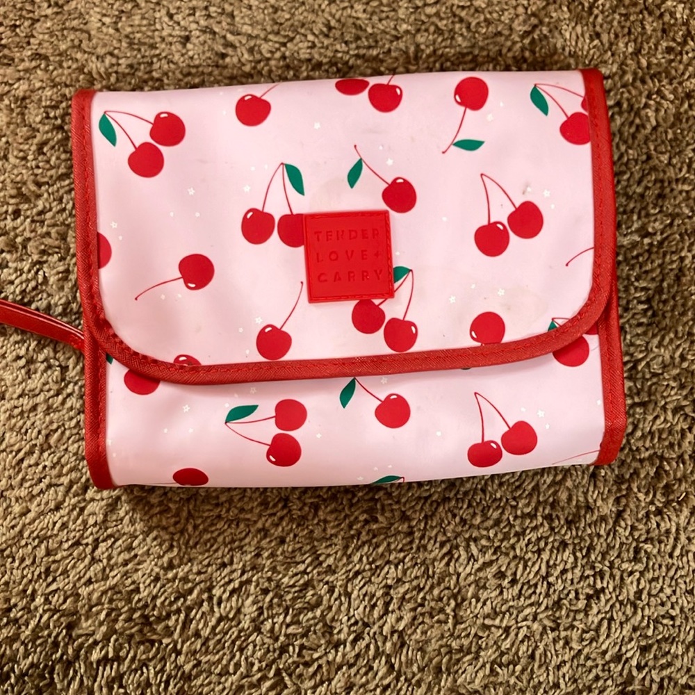 Cherry Cosmetic Bag - Pink and Red